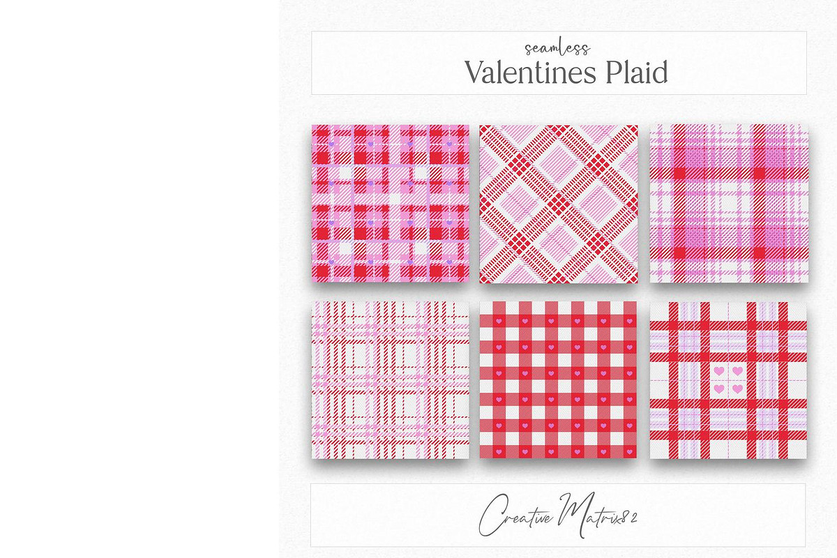 Seamless Valentine Plaid Textures, a Texture Graphic by Creative Matrix82 (Photo 4 of 5)