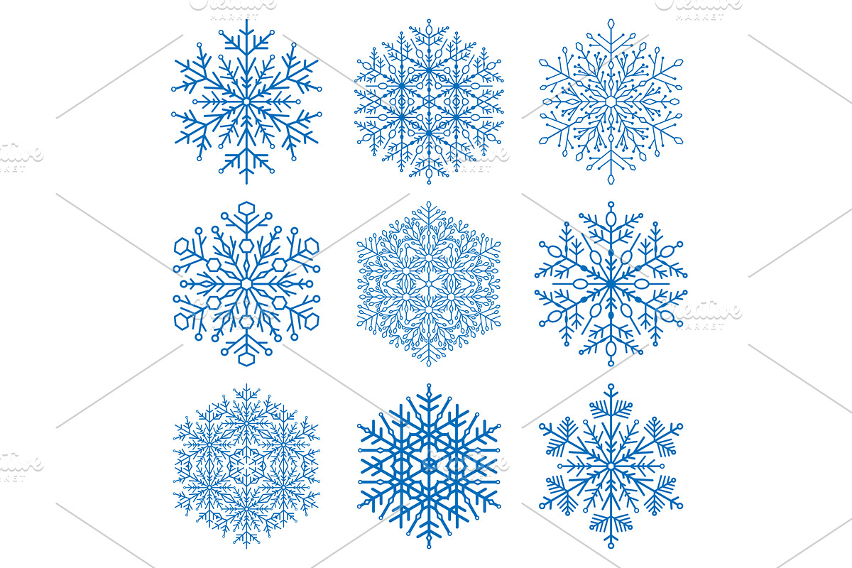 Set of Vector Snowflakes, a Texture Graphic by FineArtStudio (Photo 1 of 3)