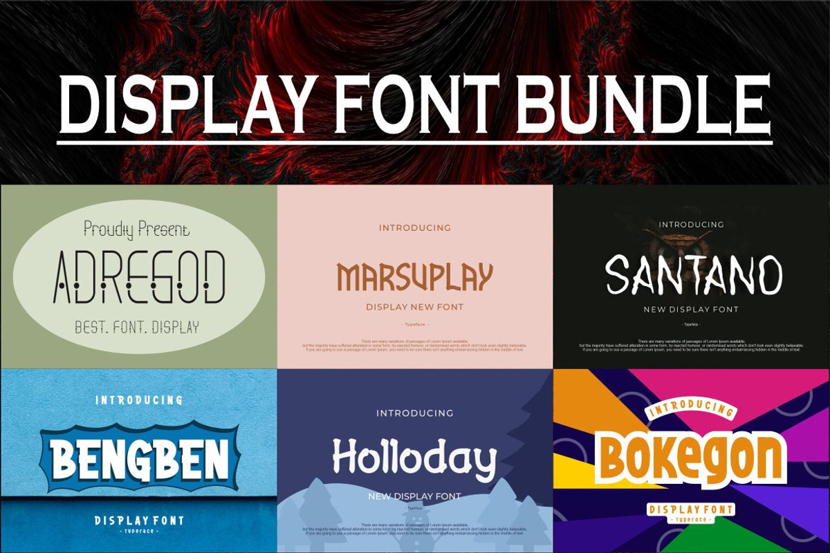 DISPLAY FONT BUNDLE, a Sans Serif Font by MaikoHatta
