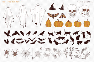 Boho Halloween Autumn Graphic Set