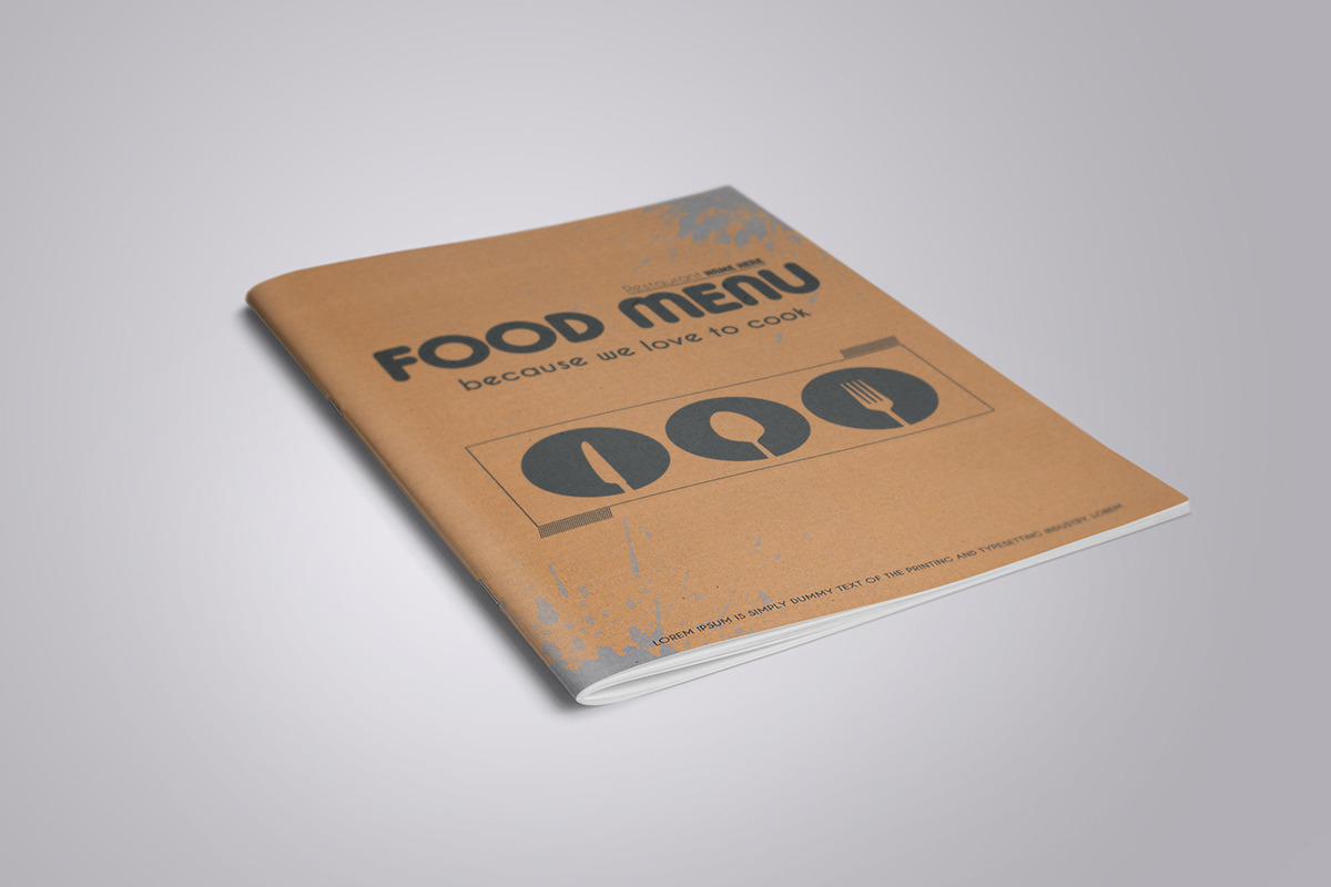 Cardboard MENU TEMPLATE, a Brochure Template by Tzochko | Creative Market