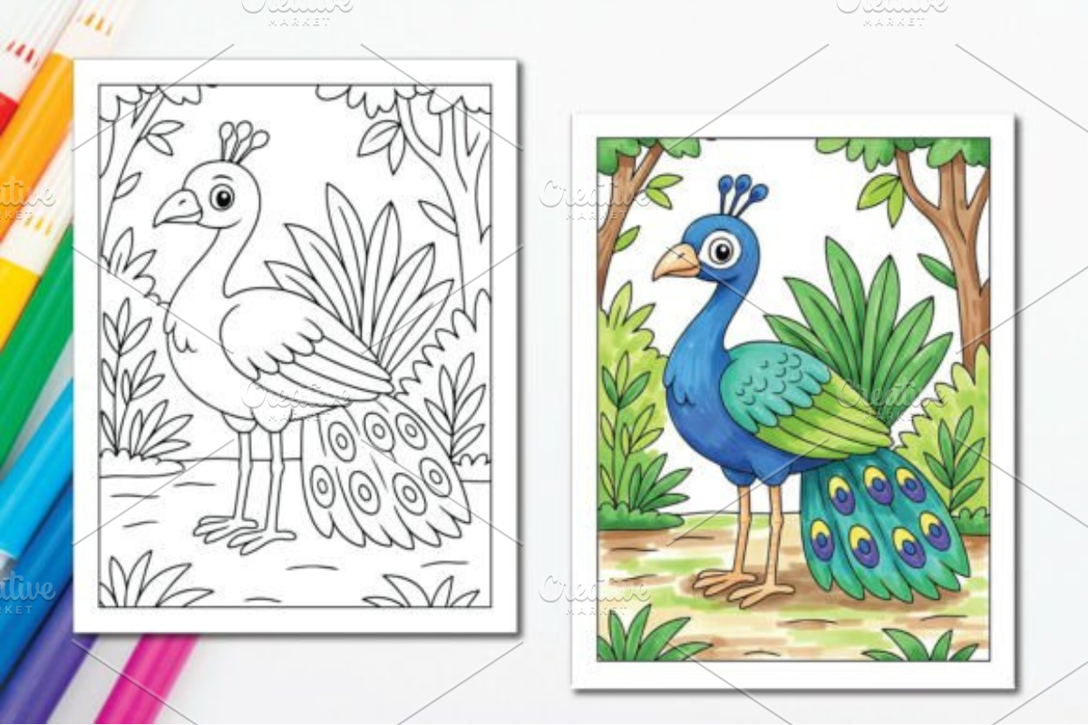 Cute Jungle Animals Coloring Pages, an Animal Illustration by Ink Gallery (Photo 3 of 7)