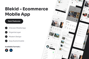 Blekid - Ecommerce Mobile App UI Kit, an UI Kit Template by Kmg Design