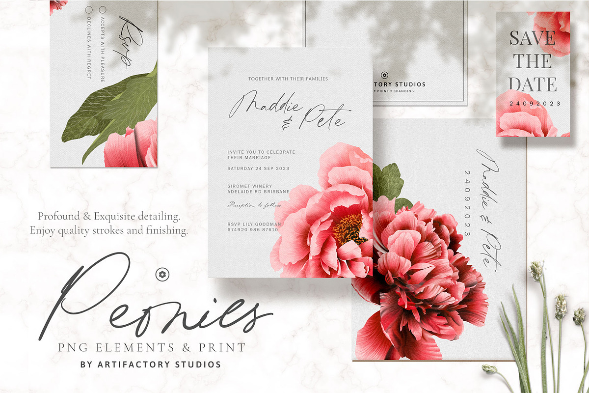 Peonies PNG Elements & Pattern, a Pattern Graphic by Artifactory Studios (Photo 2 of 7)