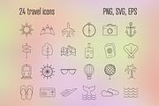 Linear Travel Icons Set, an Outline Icon by Imageblend (Thumbnail 1 of 3)