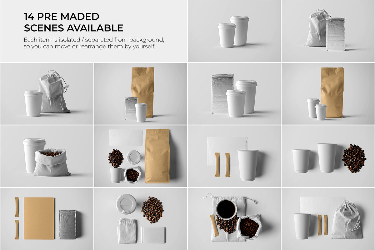 Coffee Branding Stationery Mockup, a Packaging Mockup by AY Mock-Ups (Photo 3 of 12)