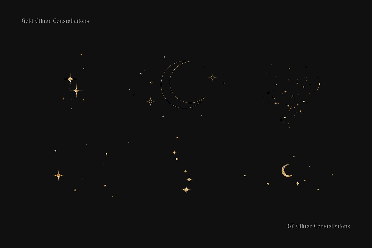 67 Gold Glitter Constellations, an Object Graphic by Ksuview (Photo 7 of 12)