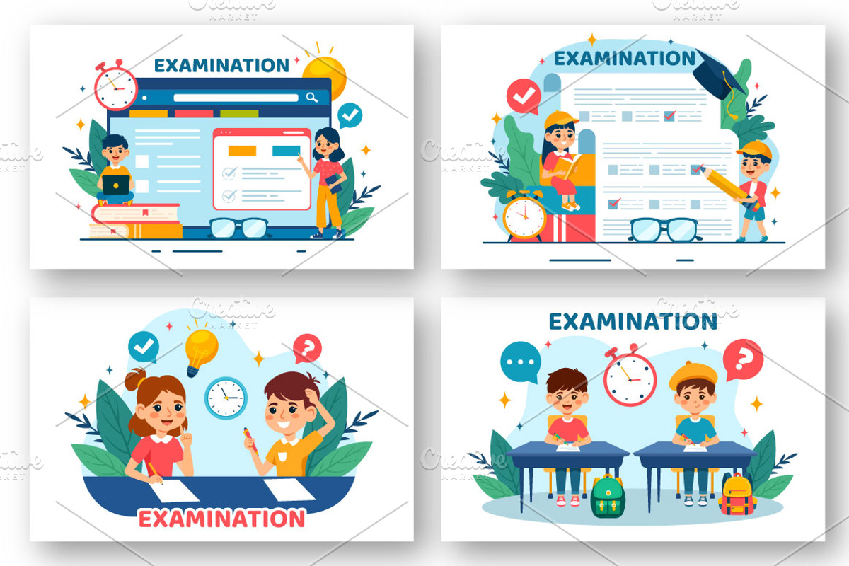 12 Examination Vector Illustration, an Education Illustration by ...