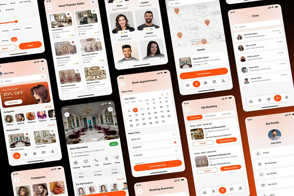 Salonix - Salon Booking App UI Kit, an UI Kit Template by Creative Perspective (Photo 4 of 8)