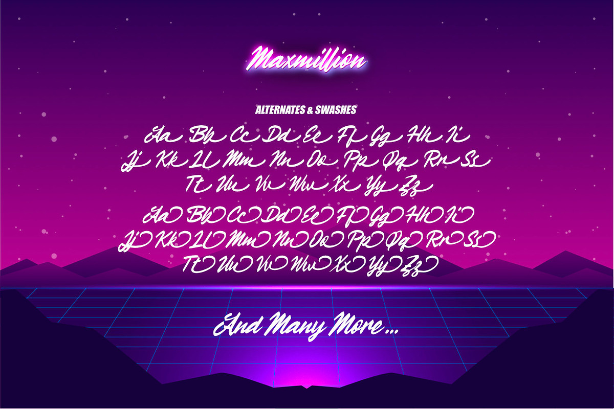 Maxmillion - 80s Brush Type, a Script Font by ikiiko (Photo 5 of 6)