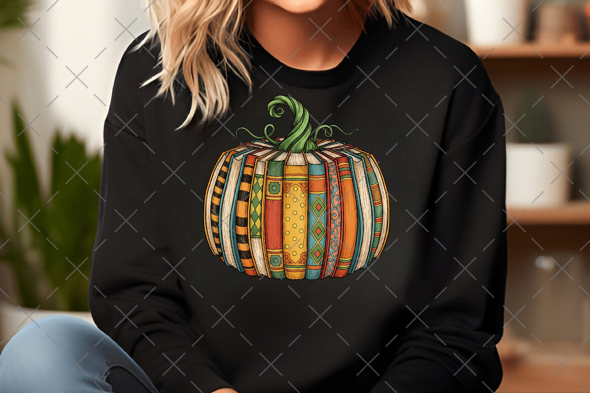 Retro Fall Book Pumpkin Png, an Illustration by Craft Nest (Photo 3 of 6)