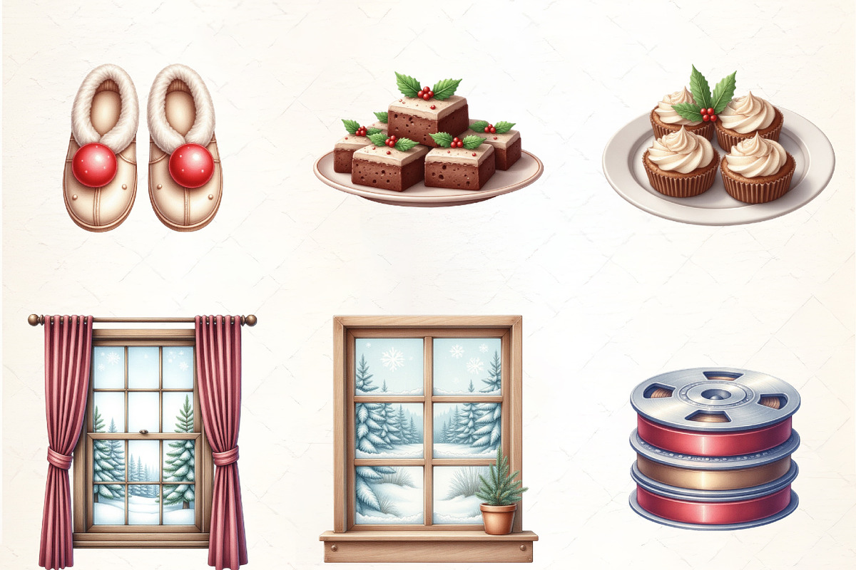 Christmas Movie Night Clipart, an Illustration by CrexoraLab (Photo 5 of 5)