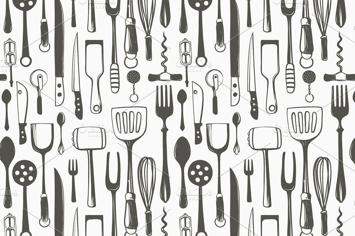 Kitchenware Hand-drawn Set, an Illustration by Adiemus (Photo 7 of 7)