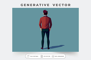 The man stands with hands in pockets, a Graphic by SouravDesign