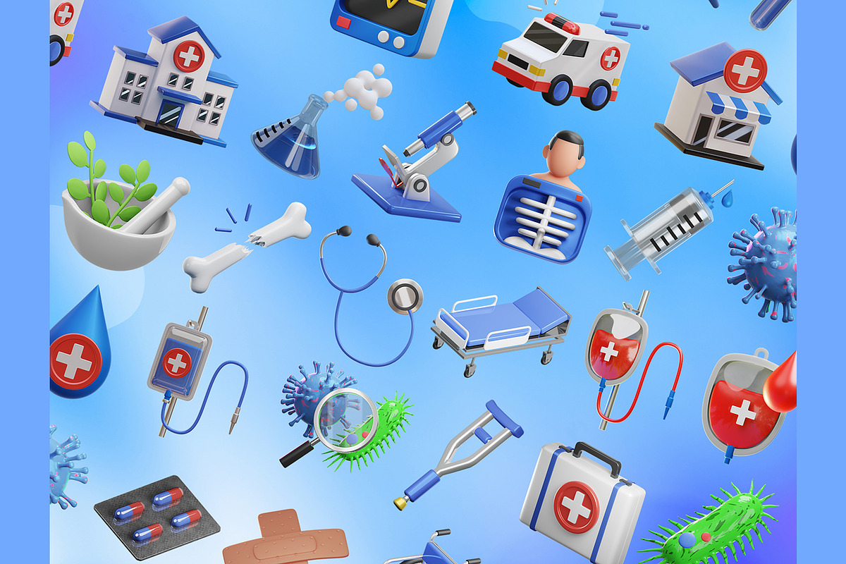 Medical 3D Icons, an Object 3D Model by Rakata Studio (Photo 6 of 7)