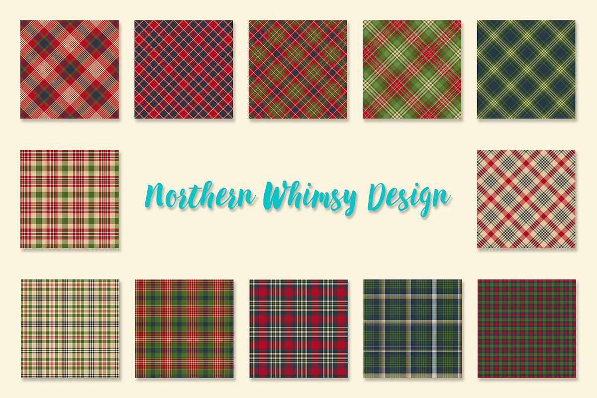 Fall Plaid / Christmas Plaid, a Pattern Graphic by Northern Whimsy Design