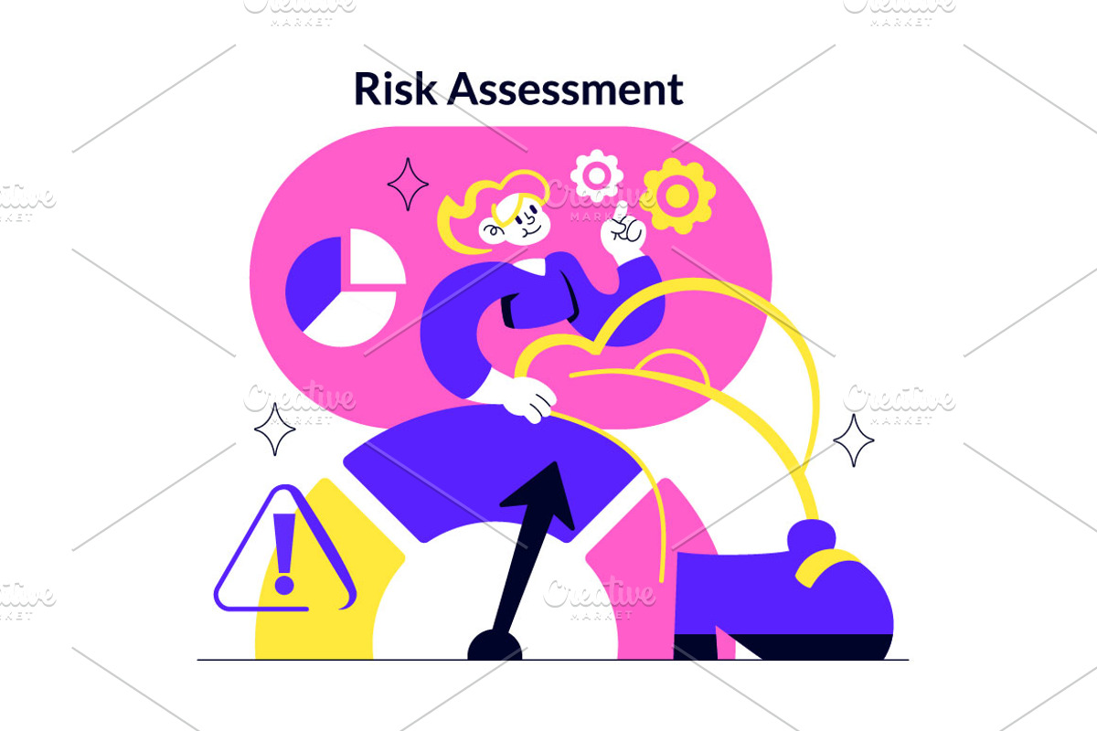 4 Risk Assessment Illustration, a Technology Illustration by denayunebgt (Photo 2 of 4)