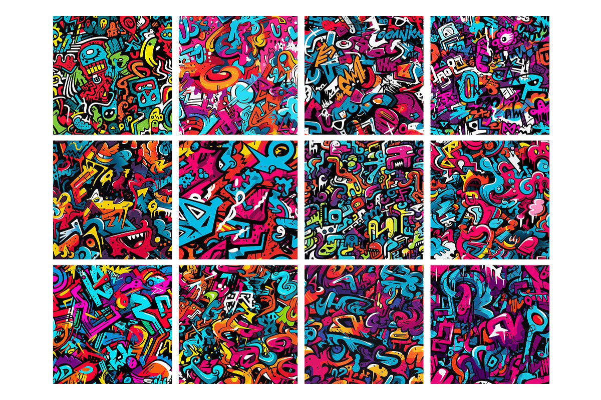 Graffiti Pattern, a Pattern Graphic by Forhadx5 (Photo 8 of 11)