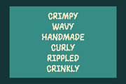 Crimpy - A wavy, crinkly font, a Font by Milk and Searle (Thumbnail 4 of 4)