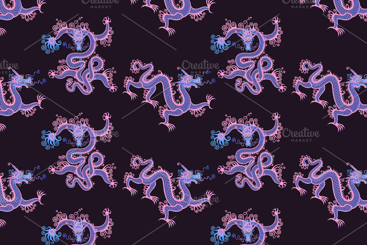 Chinese dragon. Art and pattern, an Illustration by sovarina (Photo 9 of 9)