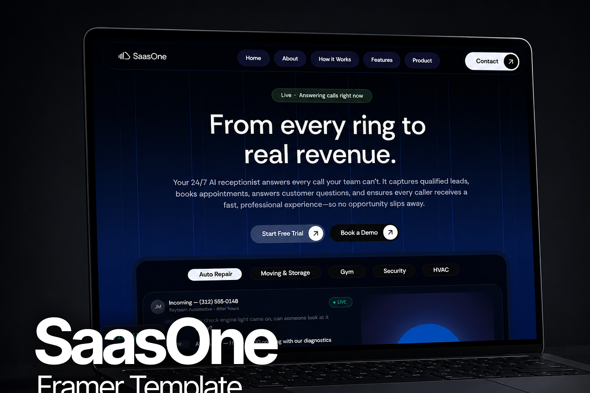 Premium SaaS Framer Template, a Landing Page Template by Graphicuss (Photo 1 of 4)