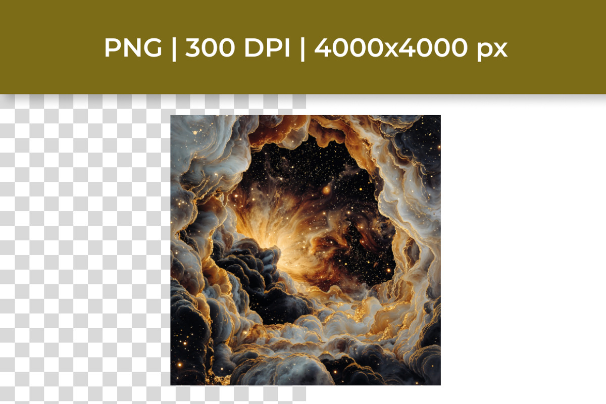 Gold Nebula Galaxy Backgrounds, a Texture Illustration by InkyQueenArt (Photo 2 of 10)