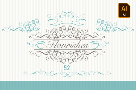 Set of vintage flourishes, an Object Illustration by FleurArt
