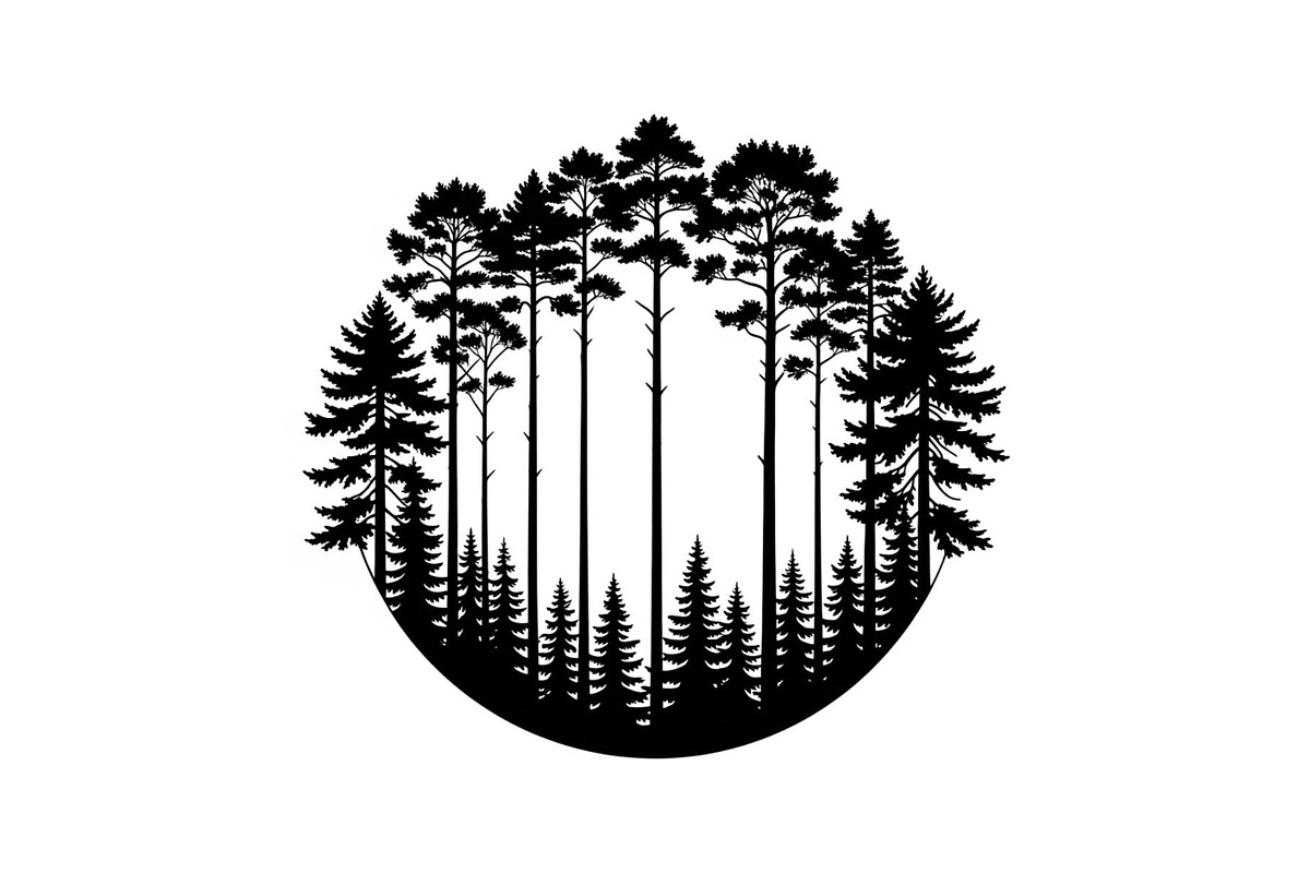 Forest Frame Silhouette SVG Bundle, an Illustration by jahid234 (Photo 3 of 51)