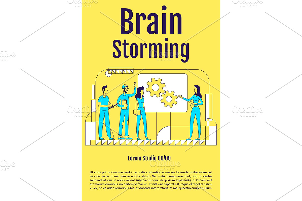 Brainstorming poster template, a Flyer Template by IMG visuals characters
