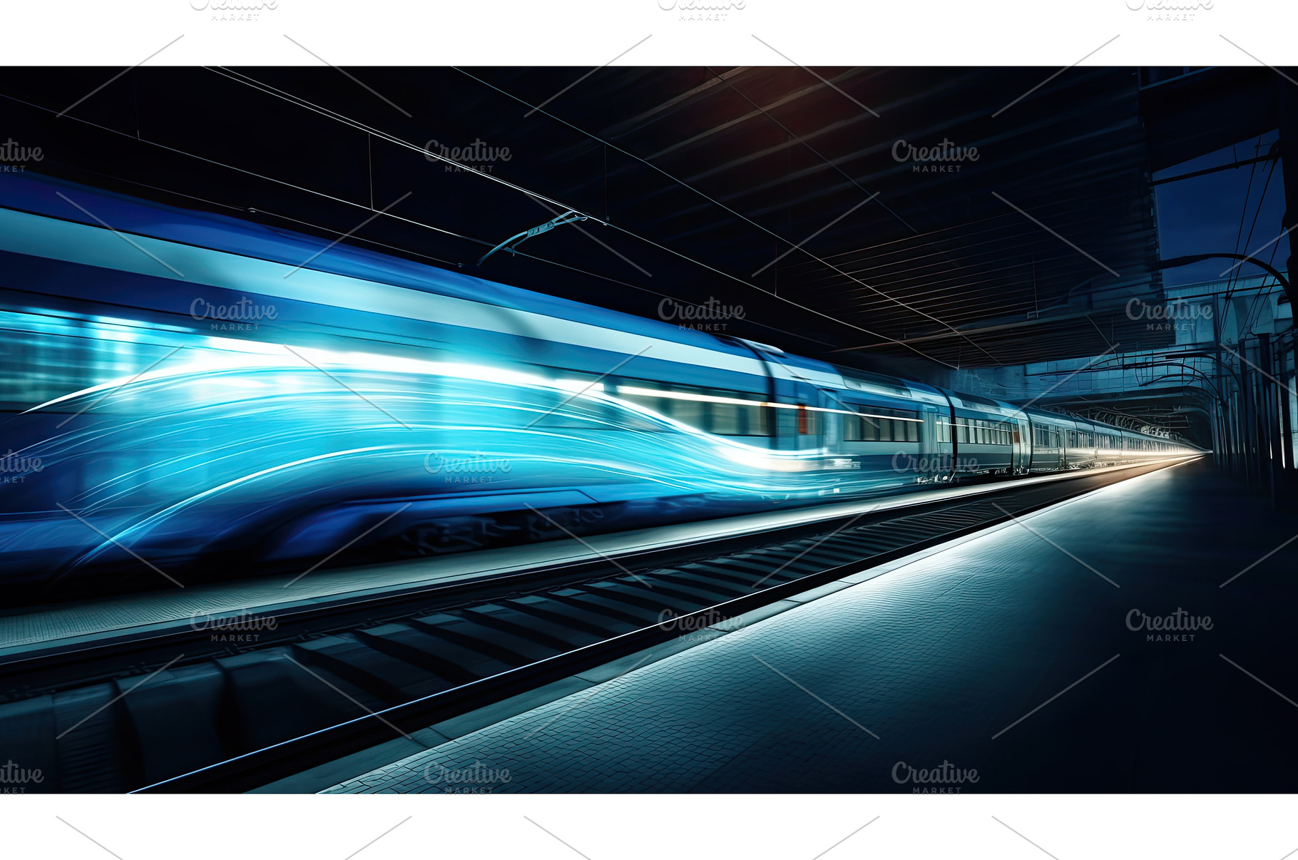 long blue light effect ai generated, a Background Photo by pikepicture
