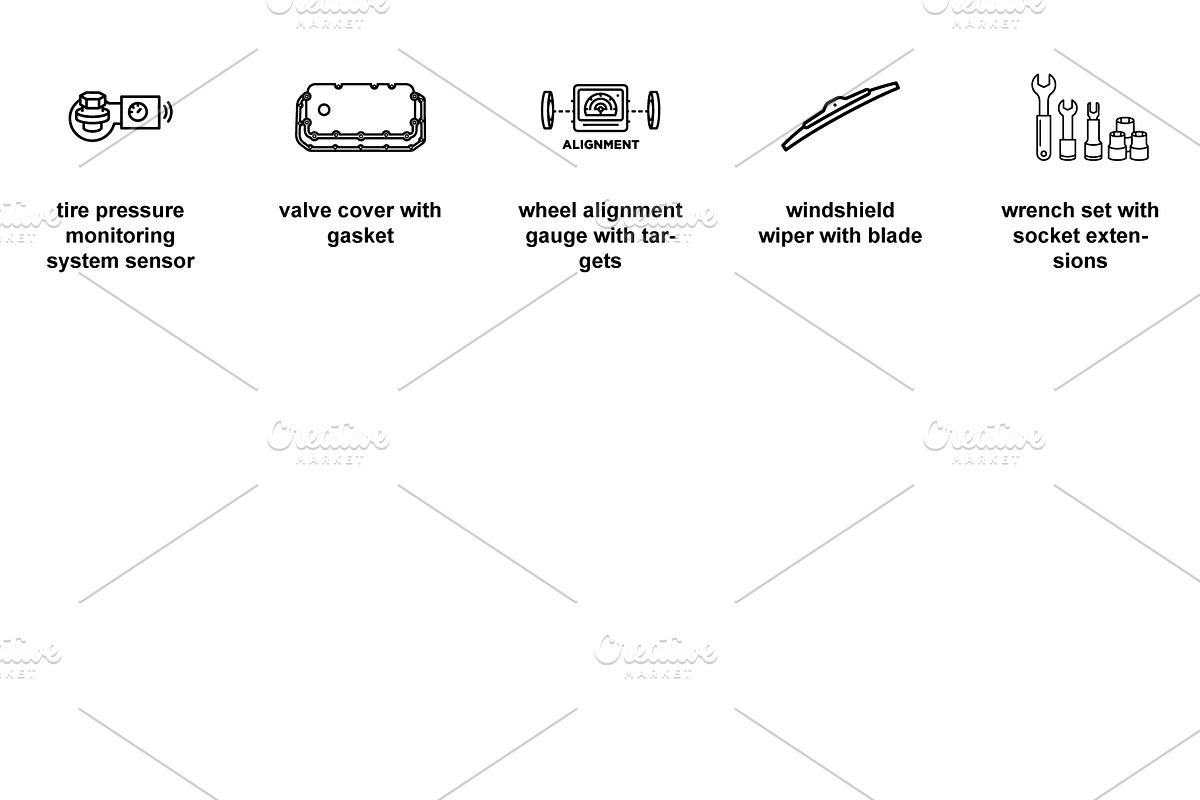 Automotive diagnostic tools Icon Set, an Outline Icon by Nurlan's shop (Photo 6 of 6)