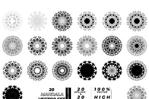 20 mandala vector background design, a Pattern Graphic by NJ Himel
