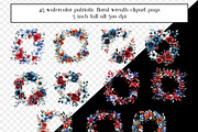 Patriotic Watercolor Floral Wreaths, an Object Graphic by AllTheKewtClipart (Thumbnail 5 of 5)