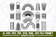 Coiled Spring,Spiral,Steel,Metal svg, an Object Graphic by VectorArtPrintableDesign (Thumbnail 1 of 5)