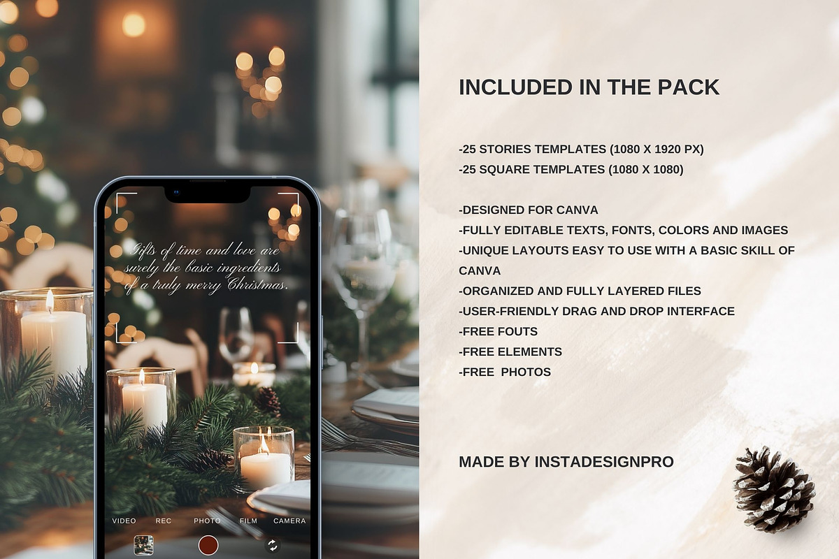 Bright Christmas Instagram Templates, a Social Media Template by InstaDesignPro (Photo 5 of 10)