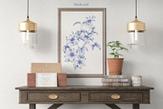 Vintage Flowers Vector blue Toile, an Object Graphic by ON_lineart_store (Thumbnail 10 of 10)