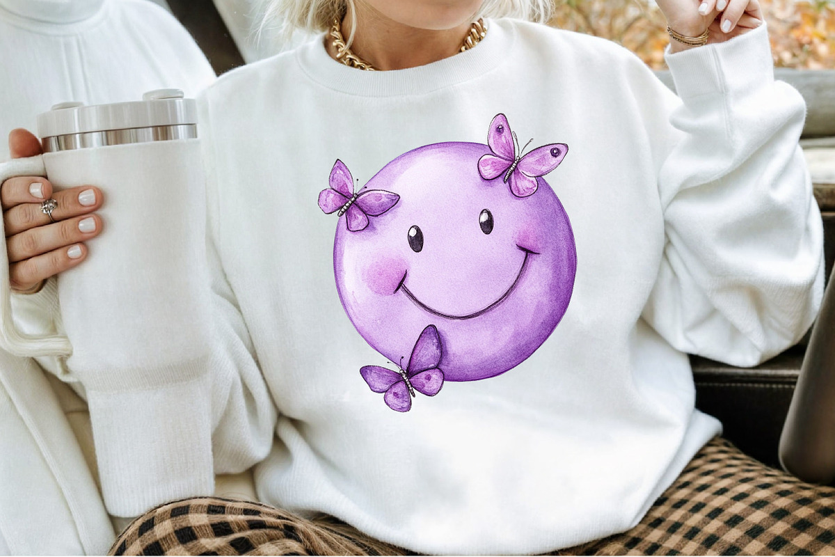 Retro Happy Smiles Clipart - Pastel, an Illustration by Sublimation Artist (Photo 4 of 6)