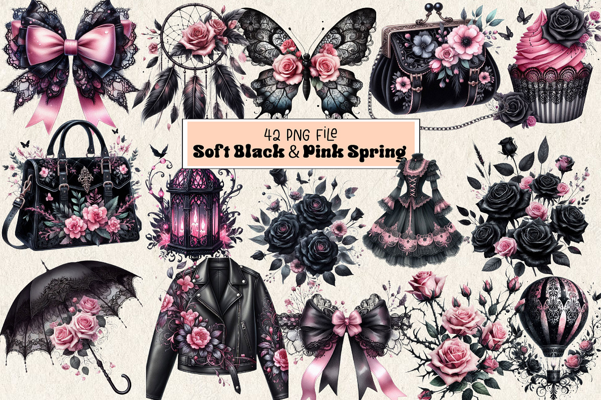 Soft Black & Pink Spring Sublimation, an Illustration by Wow Magic (Photo 2 of 2)