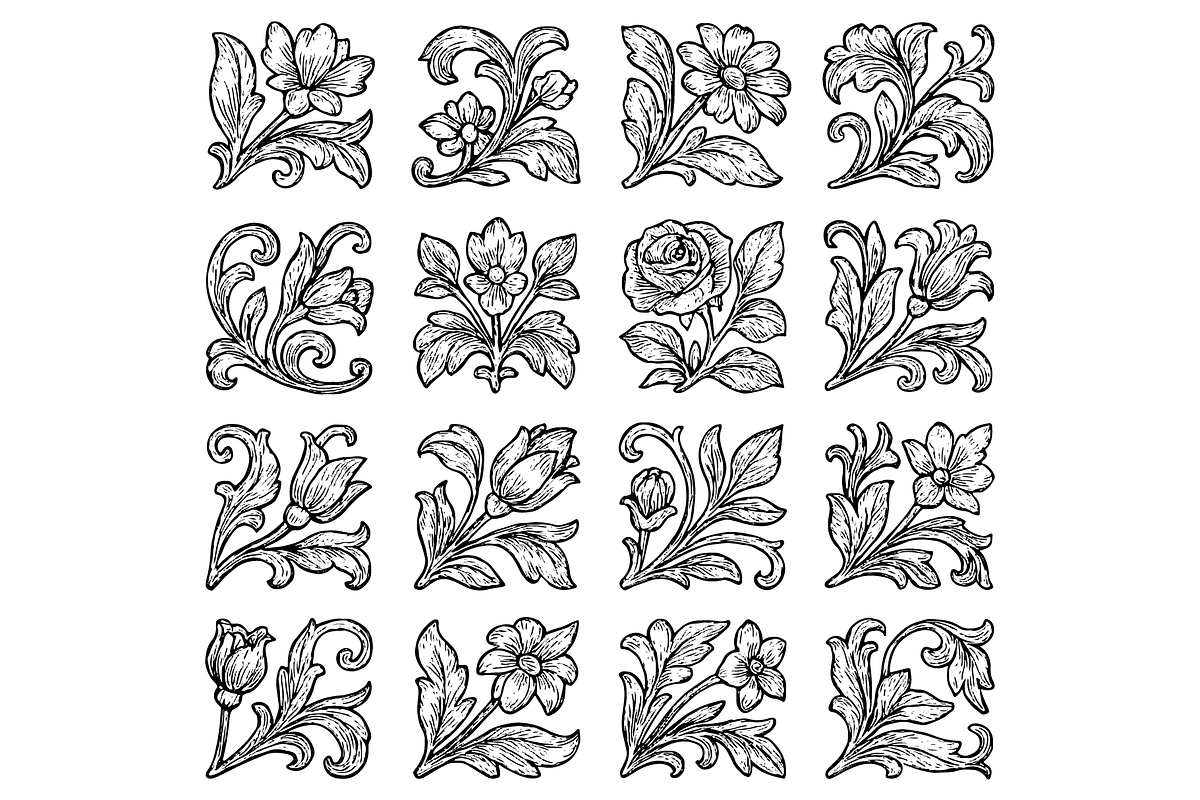 Floral Ornament  Engravings, an Object Graphic by nikagraphic