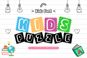 Kids Puzzle - Kids Font, a Font by KiddoGlyphs Studio