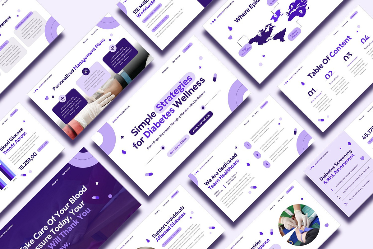 Diabetes Presentation Template, a Presentation Template by BumbleGraph Studio (Photo 2 of 5)