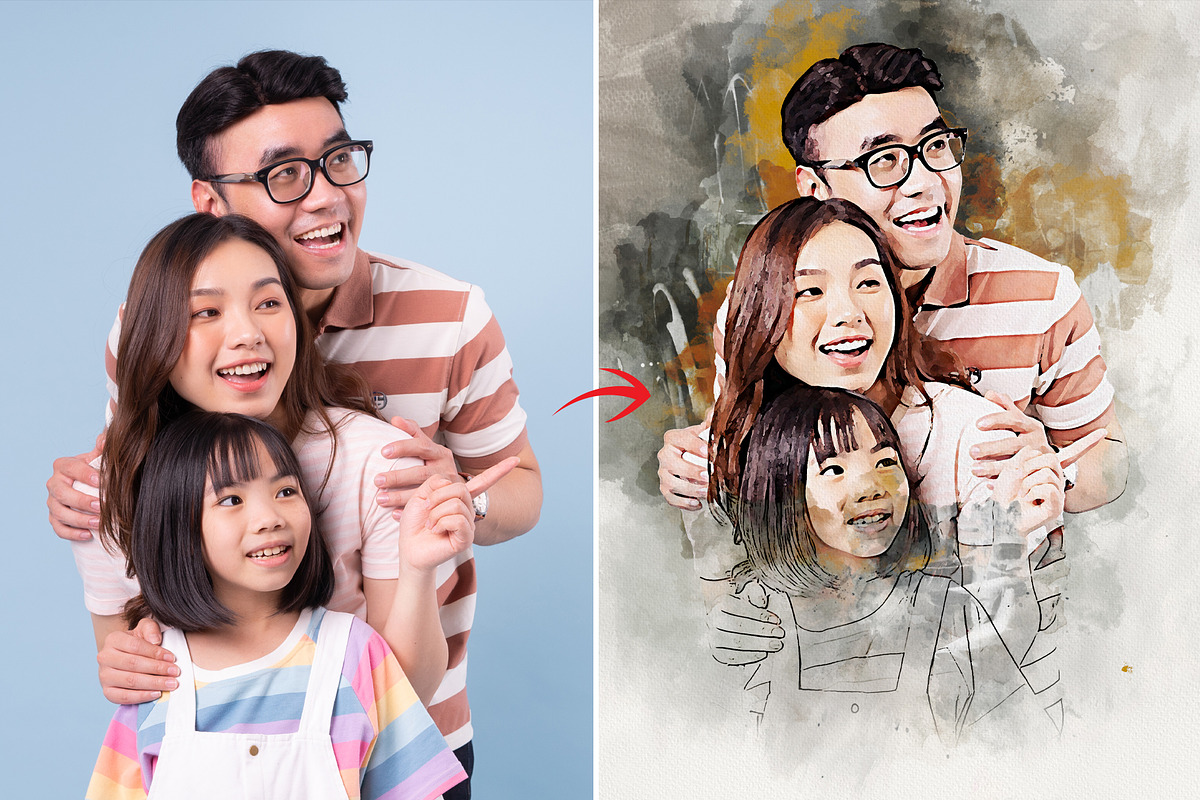 Portrait Painting Watercolor Photo, an Action Add-On by Photoshop Action (Photo 6 of 22)