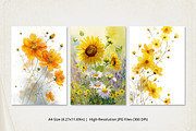 Yellow Watercolor Floral Wall Art, a Poster Template by Pixeness Studio (Thumbnail 2 of 2)