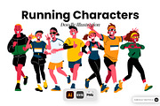 Running Characters Illustration, a Sport Illustration by SLAB! Design (Thumbnail 1 of 3)