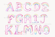 Rainbow Alphabet Clipart, a Decorative Illustration by GlamArtZhanna (Thumbnail 2 of 7)