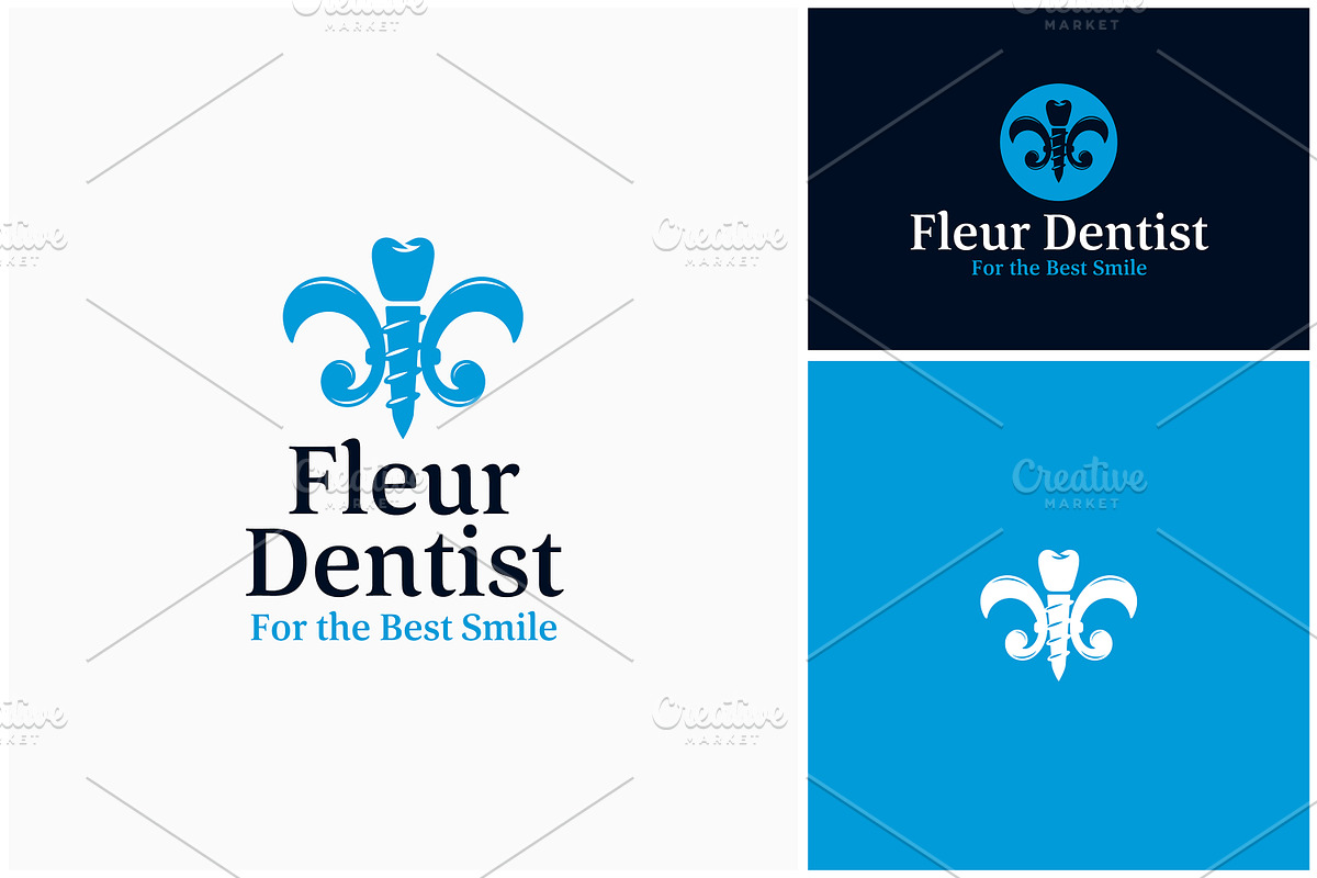 Fleur De Lis Crown Teeth Screw logo, a Branding & Logo Template by Enola99d