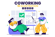 10 Coworking Business Illustration, a Person Illustration by denayunebgt (Thumbnail 1 of 4)