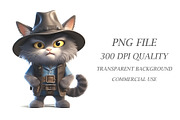 Cartoon Cat Cowboy. TShirt Sticker., an Animal Illustration by KENO Mascots (Thumbnail 6 of 6)