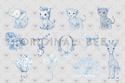 Safari Baby Clipart Chinoiserie, an Illustration by BigCakeBee (Thumbnail 3 of 4)