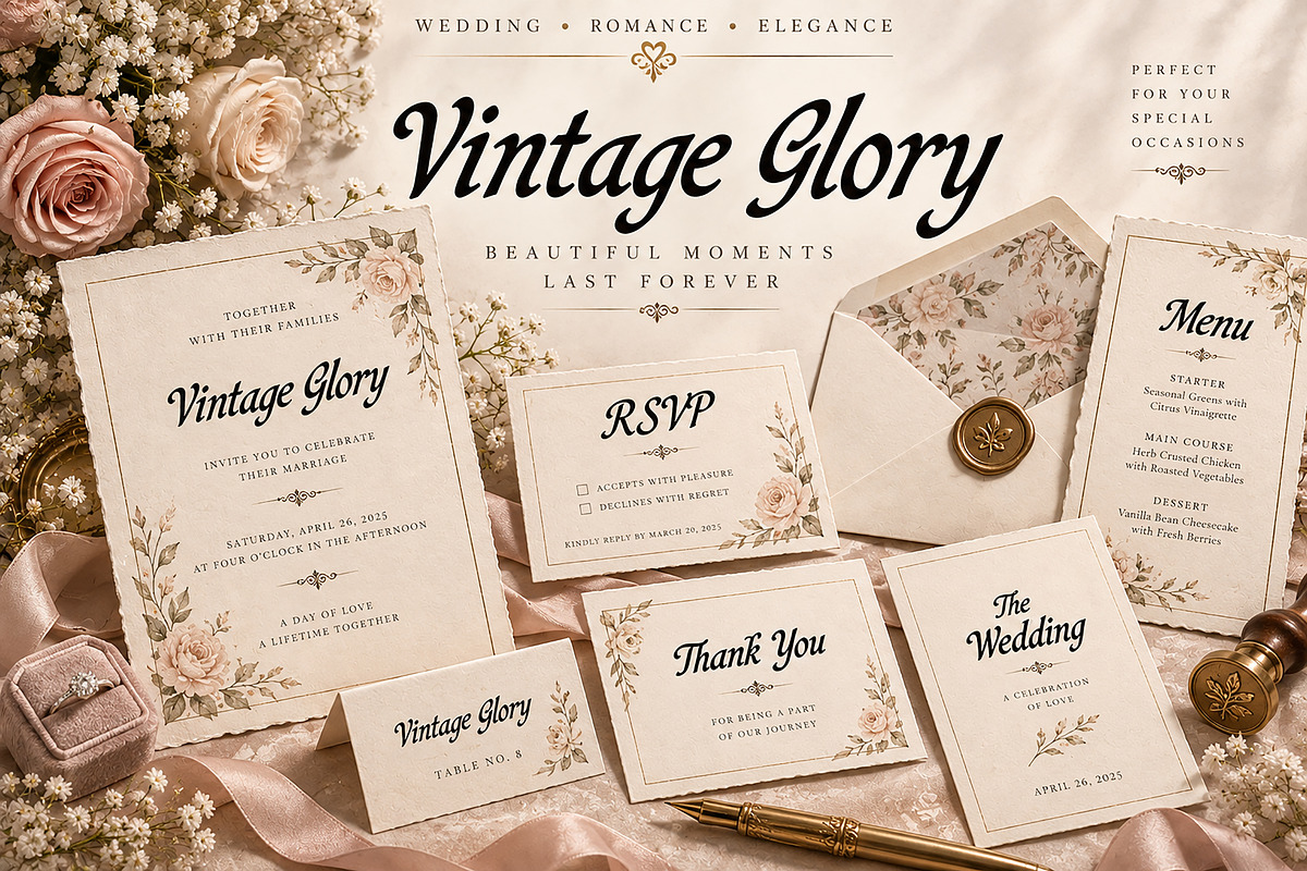 Vintage Glory, a Serif Font by Wow Magic (Photo 4 of 5)